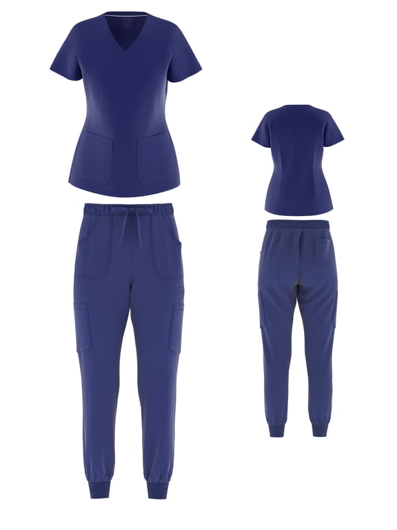 Women’s Medical Nursing Jogger Scrub Set Flexxione Top and Pants