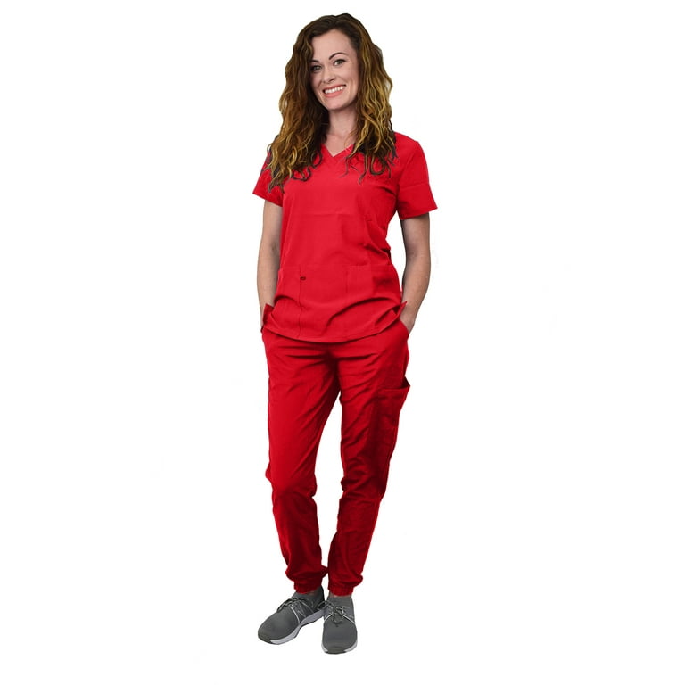 Women's Medical Nursing Jogger Scrub Set GT 4FLEX Top and Pant 