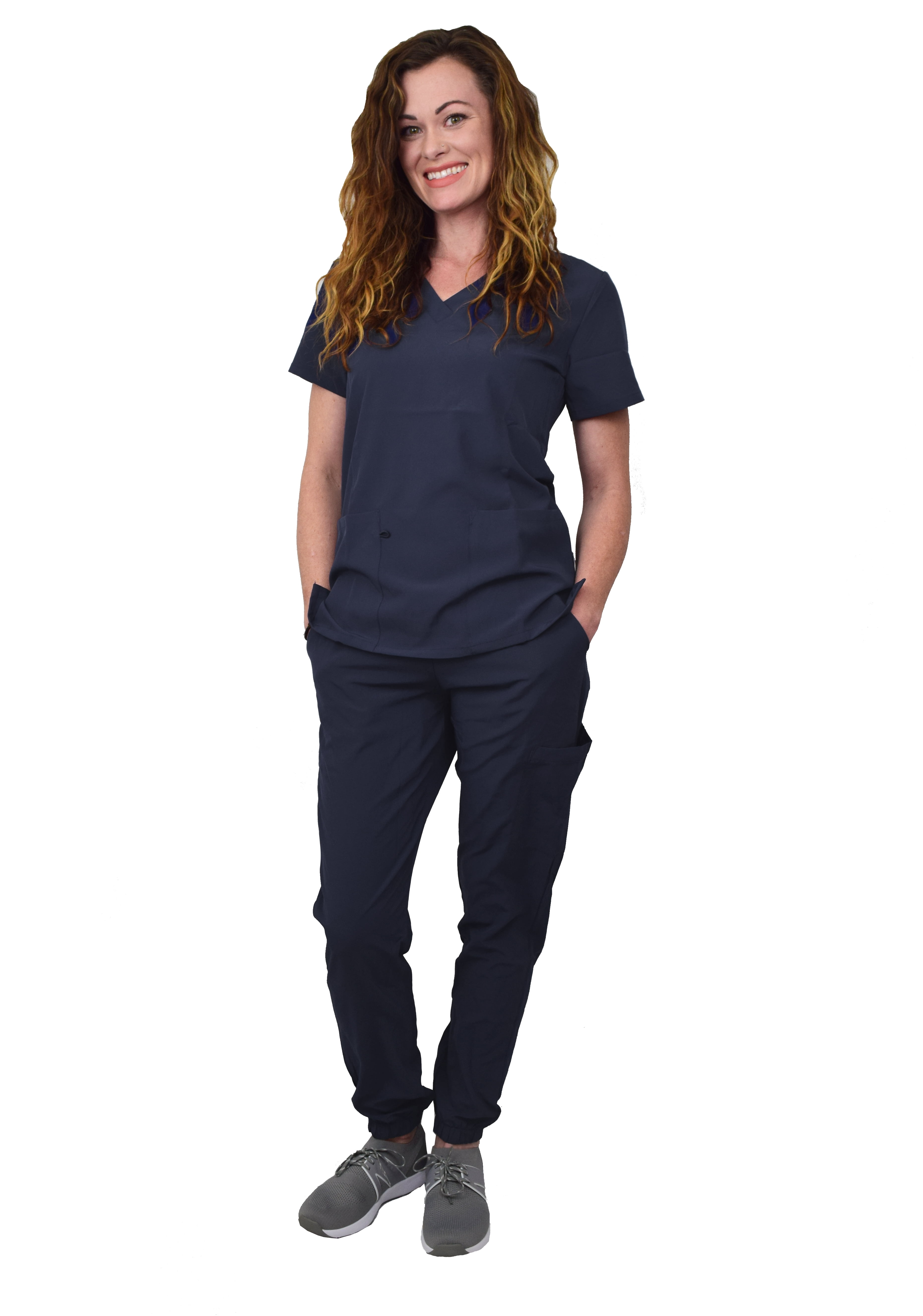 Ecoflex Women's 9 Pocket (Navy Blue) Jogger Scrubs