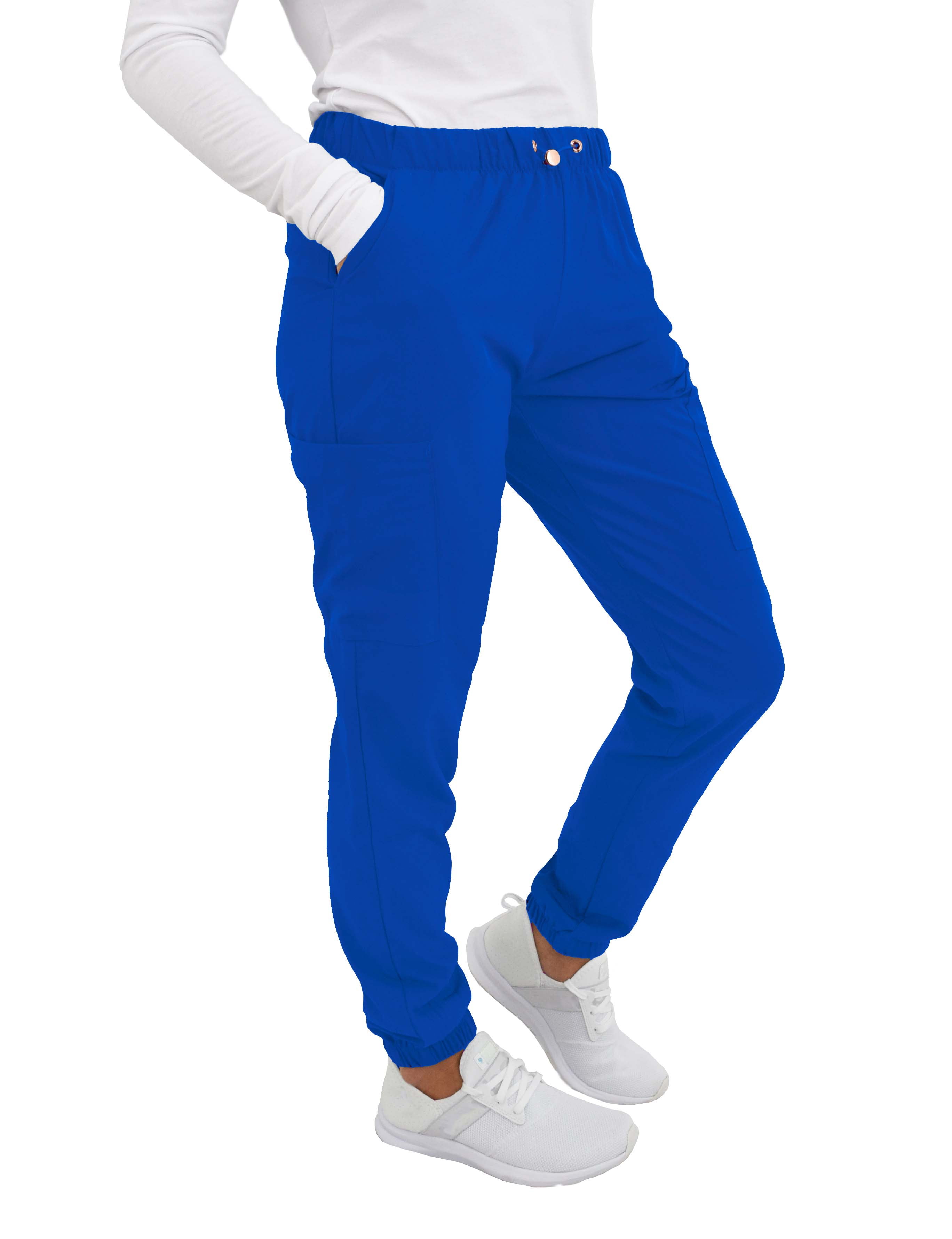 Women's Medical Nursing Jogger Slim Fit Scrub Pant GT Performance-Royal  Blue/Electric Blue-Large