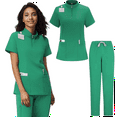 thumbnail image 1 of Women’s Medical Scrubs Set – Nursing Uniforms | Jogger Scrub Pants & Blouse | Operating Room & Hospital Scrubs | Comfortable, Stretch Workwear for Healthcare Professionals, 1 of 8