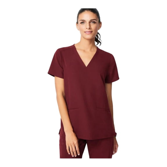 Women's Medical Uniform V Neck Navy Blue Jogger Scrubs Set Top and Pants