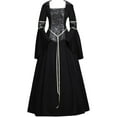 thumbnail image 1 of Women's Medieval Hooded Fancy Dress Renaissance Queen Witch Vampire Dress Victorian Long Dress, 1 of 5