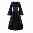 thumbnail image 1 of Women's Medieval Renaissance Clothing Hooded Velvet Queen Dress Long Dress Halloween Costume Halloween Square Collar Lace Long Dress Set Dress, 1 of 3