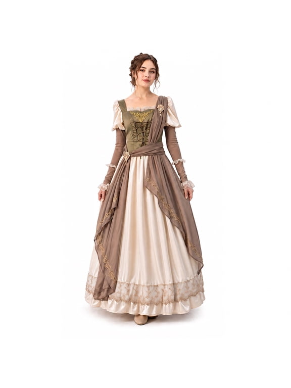 Women's Medieval Renaissance Dress Costume Retro Corset Maxi Ball Gown XXL