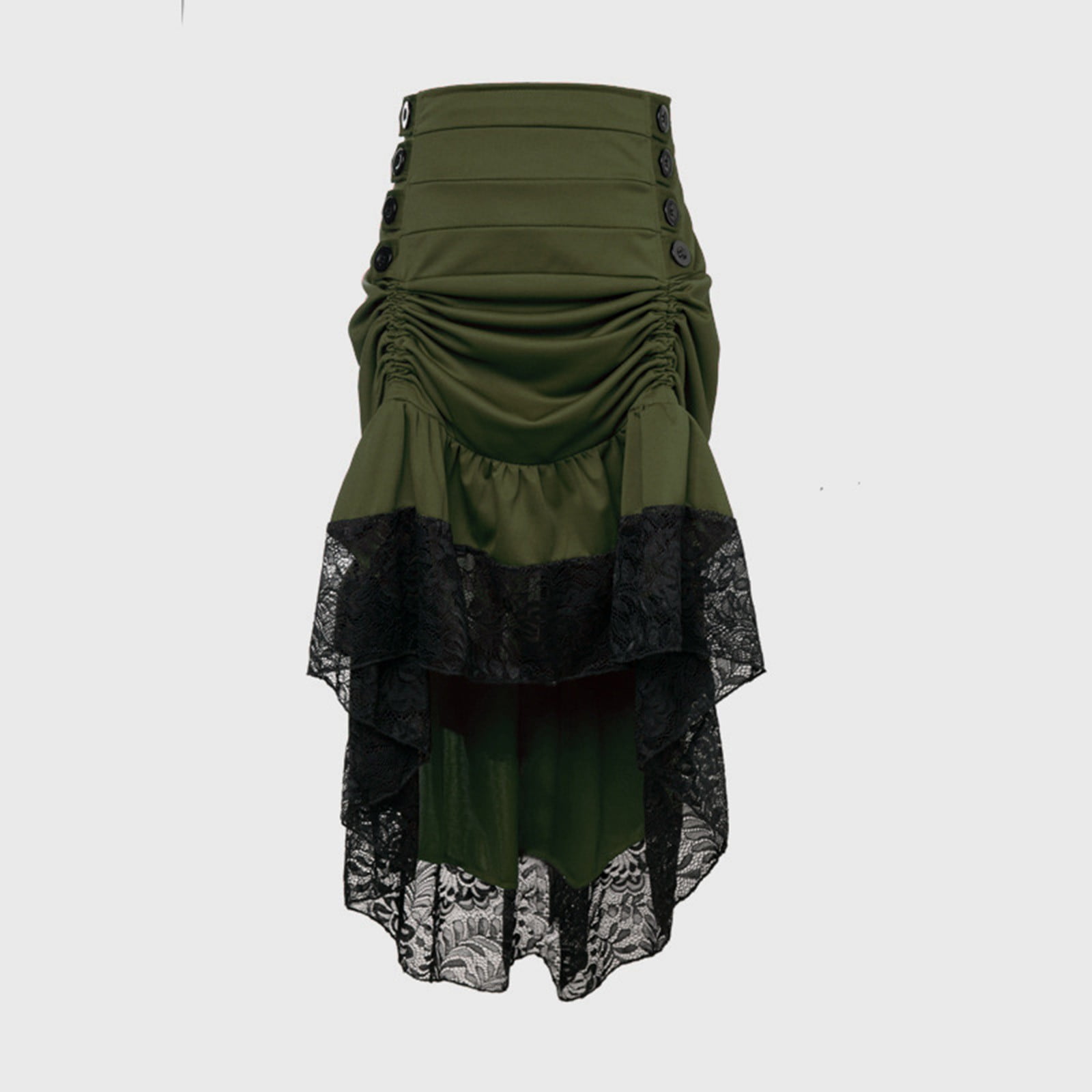 FEOYA Women's Victorian Style Long Skirt - Layered Ruffle Medieval Maxi Skirt For Steampunk Cosplay & Vintage Parties