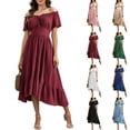 thumbnail image 1 of Women's Medieval Ruffle Dress Renaissance Costume Off Shoulder Bell Sleeve Peasant Pirate Dress, 1 of 8