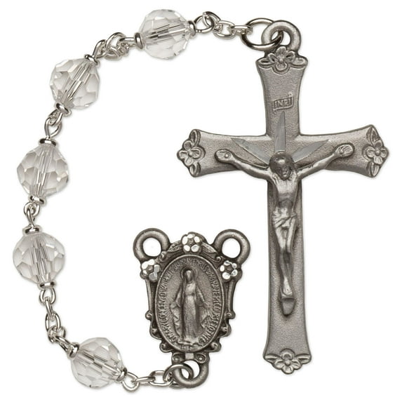 Women's Medium Crystal Catholic Rosary Beads, Crystal beads