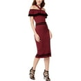 thumbnail image 1 of Women's Medium Ribbed Choker Ruffle Sweater Dress M, 1 of 2