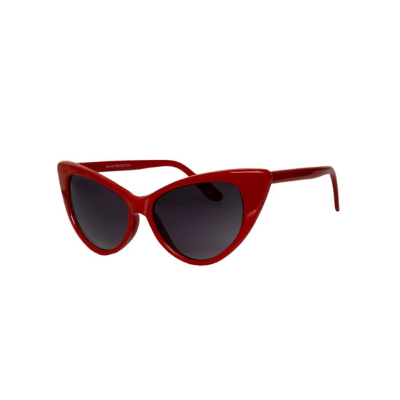 Women's Medium Size Classic Vintage Cat Eye Sunglasses, Red