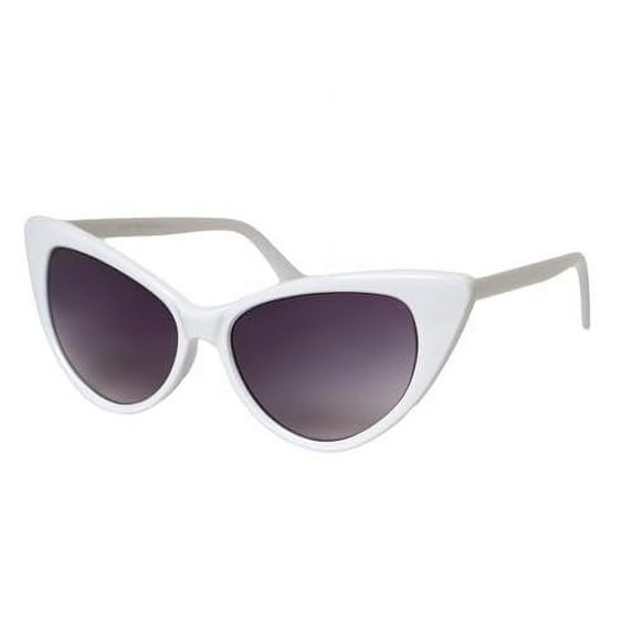 Women's Medium Size Classic Vintage Cat Eye Sunglasses, White