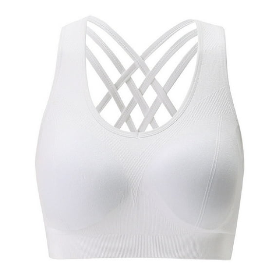 Women's Medium Support Cross Back Wirefree Removable Cups Yoga Sport Bra