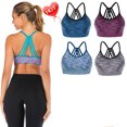 thumbnail image 1 of Women's Medium Support Cross Back Wirefree Removable Cups Yoga Sport Bra, 1 of 9