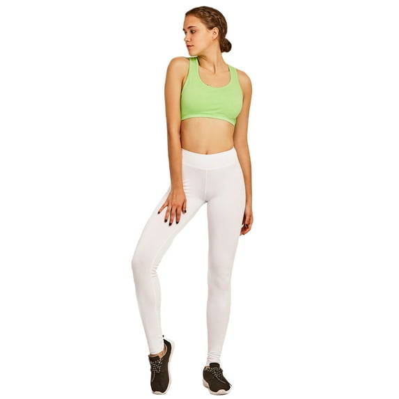Women's Medium Weight Breathable Cotton Leggings (M, White)