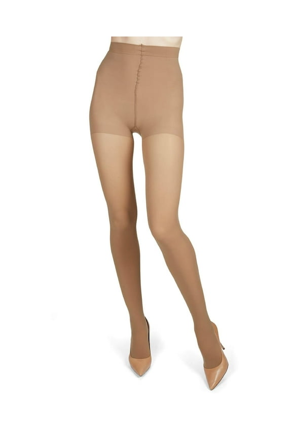 Women's Melas Microfiber Opaque Control Top Tights - Womens - Female (L-XL, Cork)