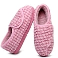 thumbnail image 1 of Women's Memory Foam Adjustable Slippers with Plaid Upper Hook & Loop Closure Comfortable House Shoes Closed Toe, Pink 8, 1 of 6