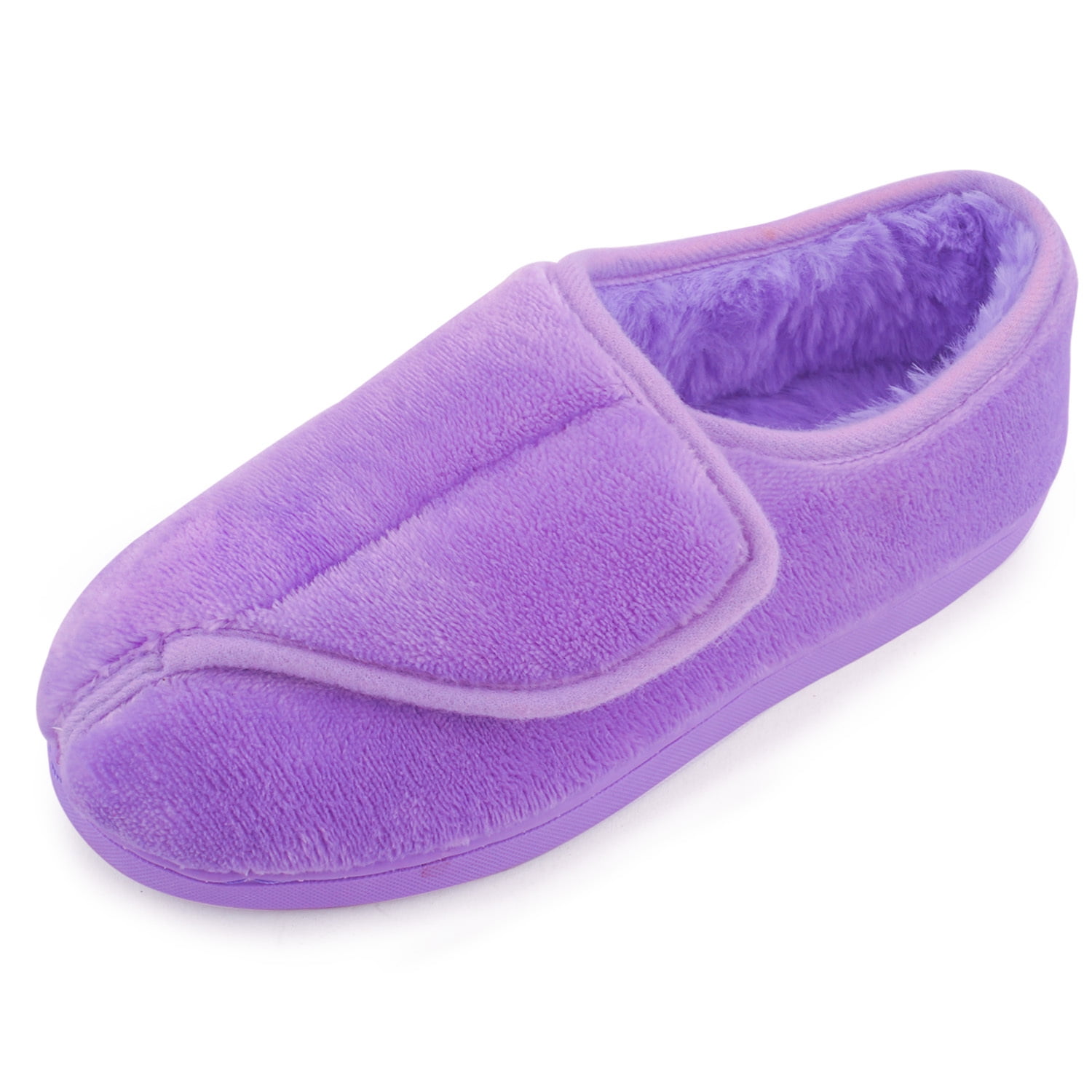 Litfun Women's Fuzzy Memory Foam Slippers Warm Comfy Winter House Shoes,  Black, Size 10.5-11 - Walmart.com