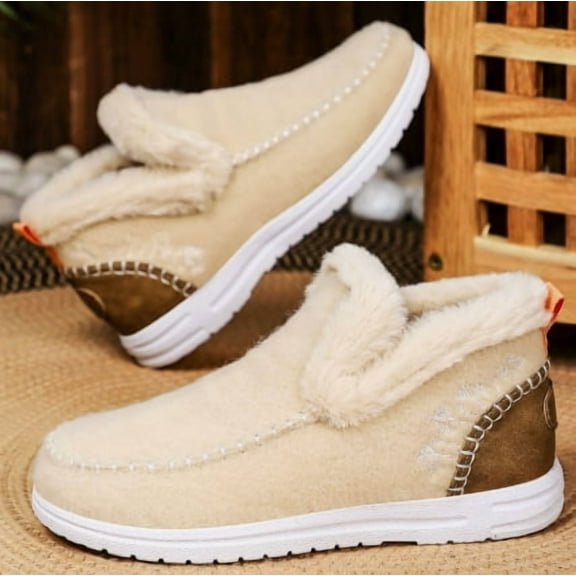 Women's Memory Foam Moccasin Slippers Indoor and Outdoor Warm Fuzzy Fleece House Shoes
