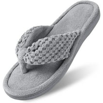 Women's Memory Foam Open Toe Slide Slippers with Adjustable Strap and Cozy Terry Lining