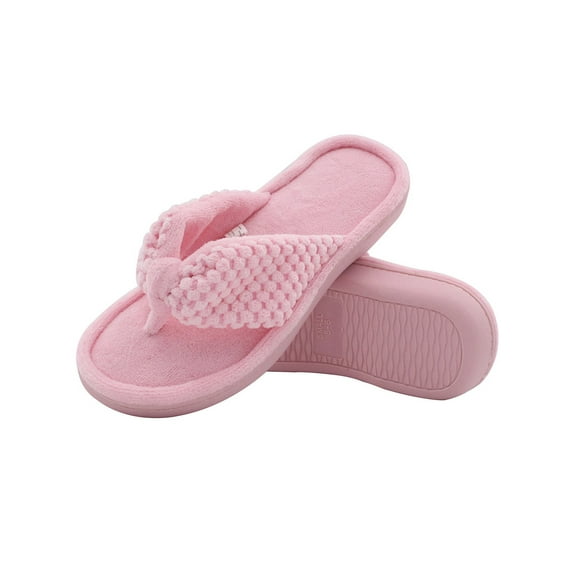 Women's Memory Foam Open Toe Slide Slippers with Adjustable Strap and Cozy Terry Lining