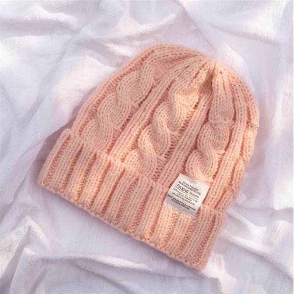 Women's Men Tag Knit Slouchy Baggy Beanie Solid Winter Fall Hat Ski Slouchy Cap