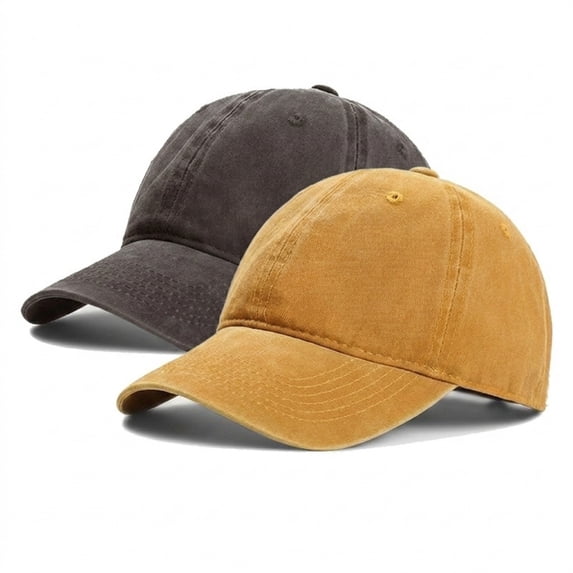 Women's & Men's 2-Pack Plain Baseball Caps - Solid Color Unisex Dad Hats for Casual Daily Wear, Soft Cotton Adjustable Sports Caps