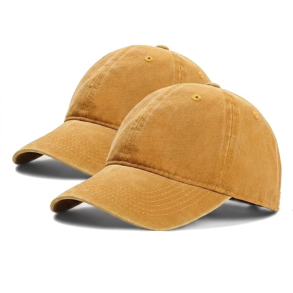 Women's & Men's 2-Pack Vintage Baseball Caps - Solid Color Unisex Dad Hats for Casual Daily Wear, Soft Cotton Adjustable Sports Caps
