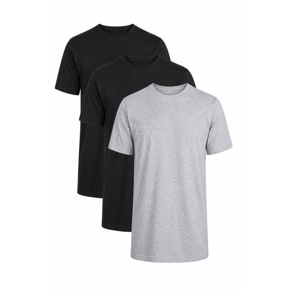 Men's 3 Pack Crew Neck Cotton T-Shirts Short Sleeve Casual Fit S to XL