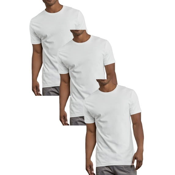 Men's 3 Pack Crew Neck Cotton T-Shirts Short Sleeve Casual Fit S to XL