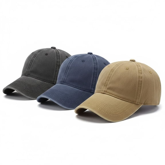 Women's & Men's 3-Pack Plain Baseball Caps - Solid Color Unisex Dad Hats for Casual Daily Wear, Soft Cotton Adjustable Sports Caps (Multi-Color Set)