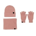 thumbnail image 1 of Women's & Men's Alpaca Wool Winter Scarf Gloves Hat Set, Warm Knit Cap with Touchscreen Mittens and Scarf, Windproof Cold Weather Accessories Set for Autumn and Winter Outdoor Activities - Pink, 1 of 4