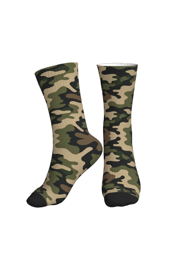 Women's Men's America Army Camouflage Colorful Novelty Pattern Crew Athletic Socks