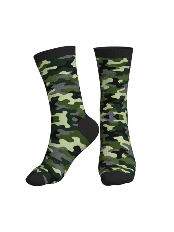 Women's Men's Army Camouflage Colorful Novelty Pattern Crew Athletic Socks
