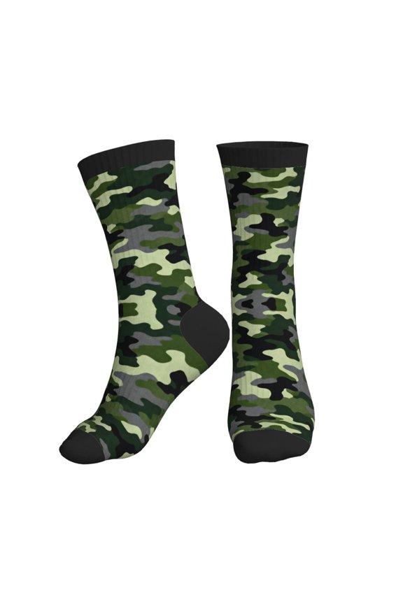 Women's Men's Army Camouflage Colorful Novelty Pattern Crew Athletic Socks