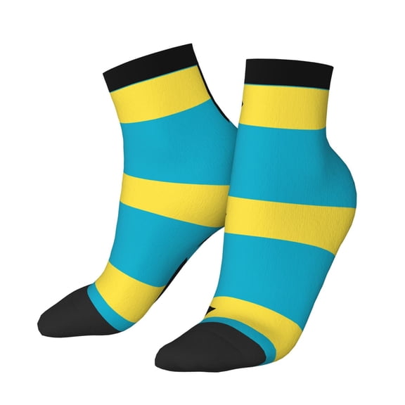 Women's Men's Bahamas Flag Lightweight Ventilation Quarter Ankle Socks