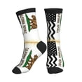 thumbnail image 1 of Women's Men's California America Flags Colorful Novelty Pattern Crew Athletic Socks, 1 of 7