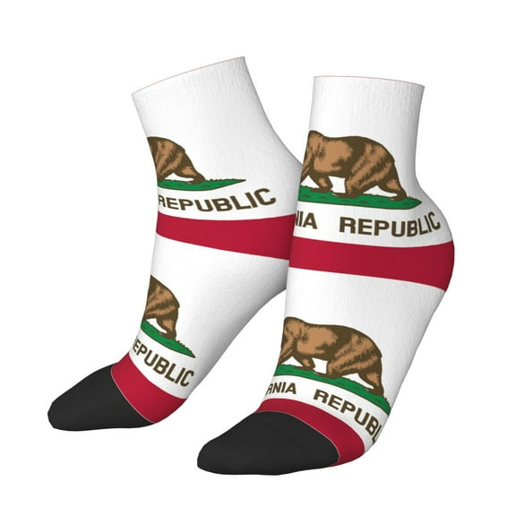 Women's Men's California Flag Lightweight Ventilation Quarter Ankle Socks
