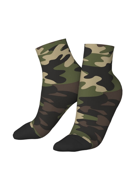 Women's Men's Camouflage Lightweight Ventilation Quarter Ankle Socks