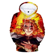 Women's Men's Clothes Anime Demon Slayer 3D Graphic Design Hoodie Jacket Kids Sweatshirt Casual Hoodie(#6,Size-Adult L)