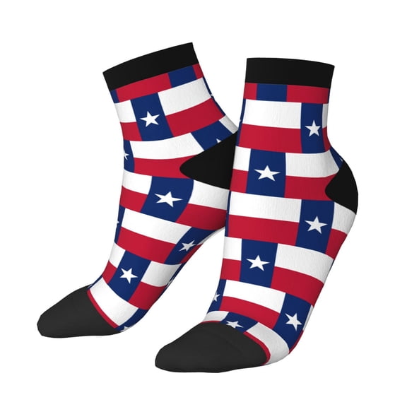 Women's Men's Colorado Texas Flag Lightweight Ventilation Quarter Ankle Socks