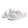 thumbnail image 1 of Women's Men's Comfort Slides Double Buckle Adjustable Rubber Slide Sandals EVA Flat Sandals, 1 of 9
