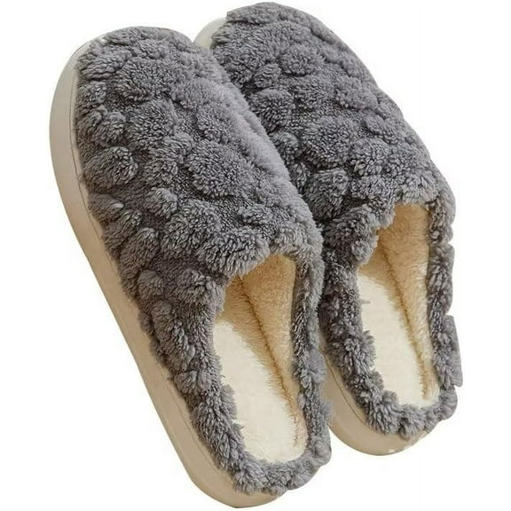 Women's Men's Concise Soft Cotton Slippers for Winter Indoor Home Bedroom Walking