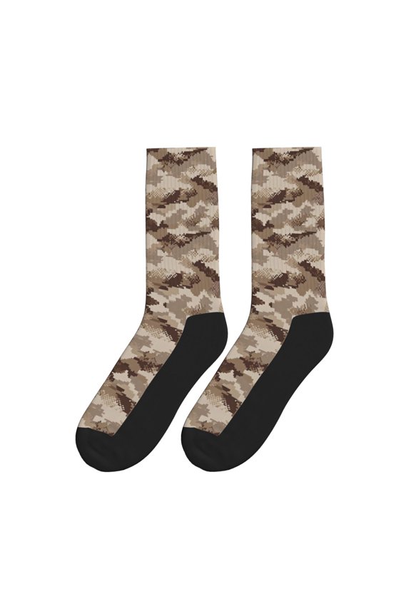 Women's Men's Desert Digital Camouflage Novelty Athletic Socks Casual Crew Socks