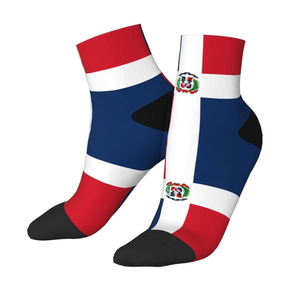 Women's Men's Dominican Republic Flag Lightweight Ventilation Quarter Ankle Socks