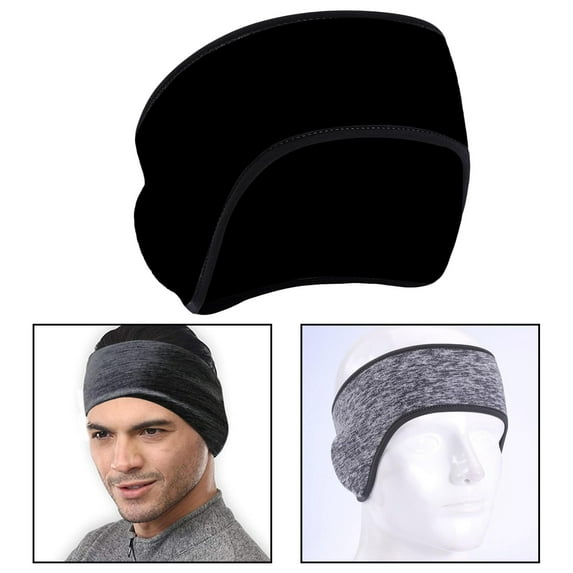 Women's Men's Ear Warmer Fleece Ear Muff Winter Headband Ear Cover Head Band Perfect for Sleeping Running Skiing Riding Gray blue and red black