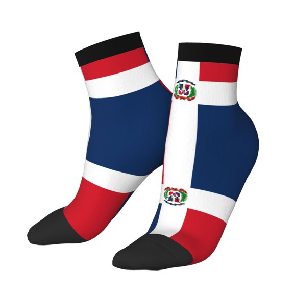Women's Men's Flag Of The Dominican Republic Lightweight Ventilation Quarter Ankle Socks