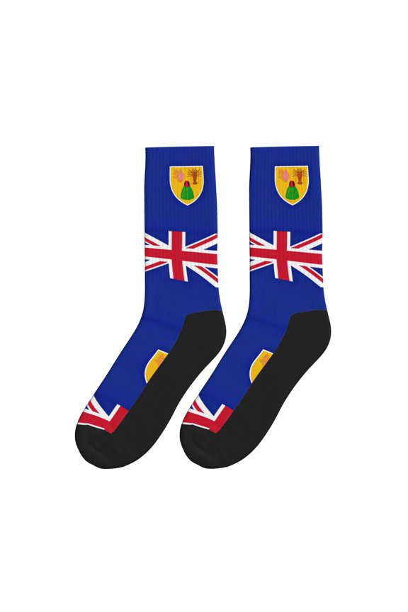 Women's Men's Flag Of The Turks And Caicos Island Novelty Athletic Socks Casual Crew Socks