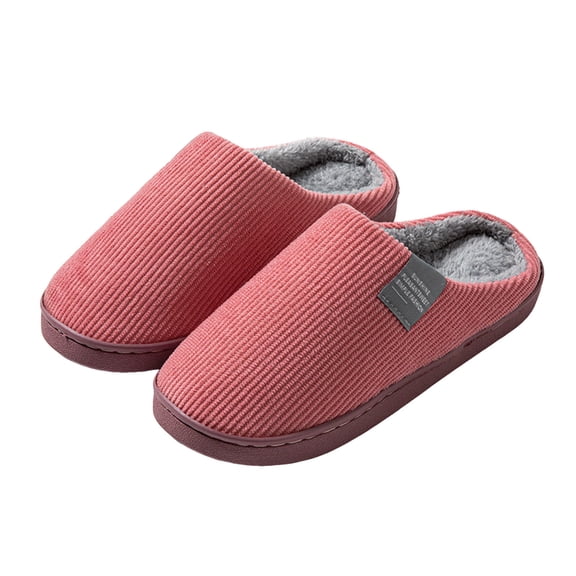 Women's Men's Fuzzy Slippers with Fleece Lined Cozy Warm Rubble Sole Non Slip Memory Foam House Shoes for Guest Spa