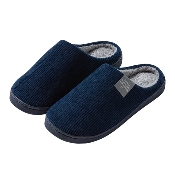 Women's Men's Fuzzy Slippers with Fleece Lined Cozy Warm Rubble Sole Non Slip Memory Foam House Shoes for Guest Spa