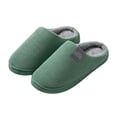 thumbnail image 1 of Women's Men's Fuzzy Slippers with Fleece Lined Cozy Warm Rubble Sole Non Slip Memory Foam House Shoes for Guest Spa, 1 of 4